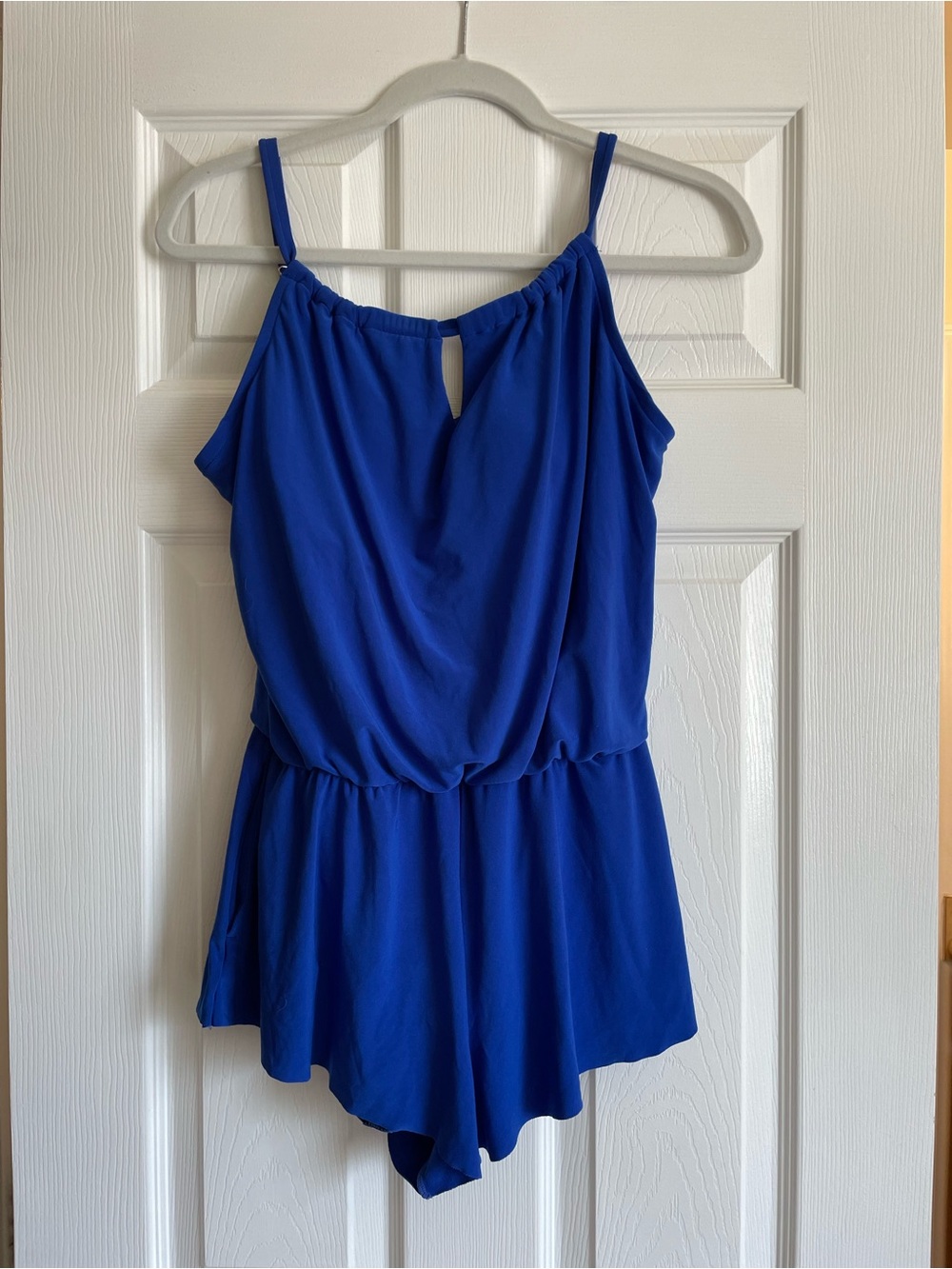 Aqua Green Royal Blue One-Piece Swim Romper